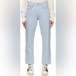 R13 Blue Check Jeans- 26 (30”W)